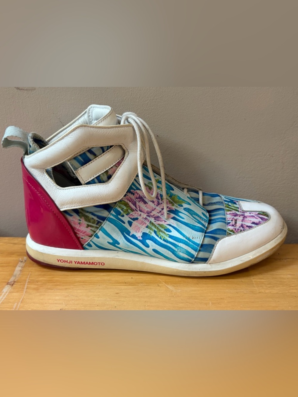 Y-3 Yohji Yamamoto Adidas Shizuka High Top Sneakers Pink Blue White Shoes UK 5.5 - Picture 8 of 16